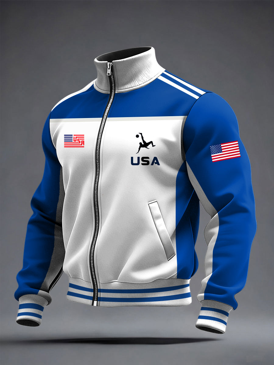 Men's USA Printed Long Sleeved Round Neck T-shirt