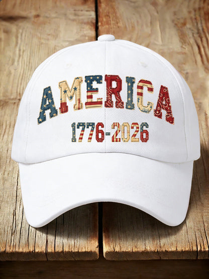 Unisex America 1776-2026 Patchwork Pattern Hat