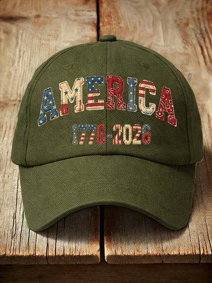 Unisex America 1776-2026 Patchwork Pattern Hat
