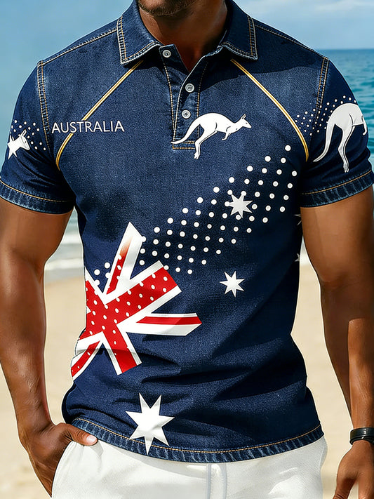 Men's Vintage Australian Holiday Smart Casual Polo Shirt