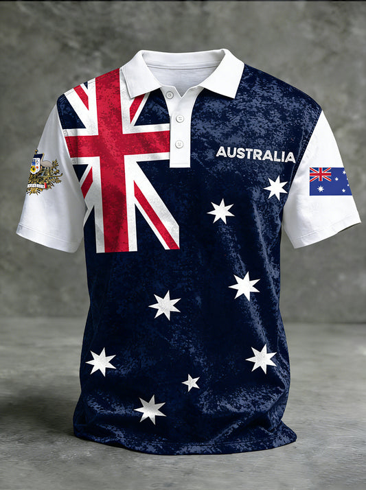 Men's Vintage Australian Holiday Smart Casual Polo Shirt