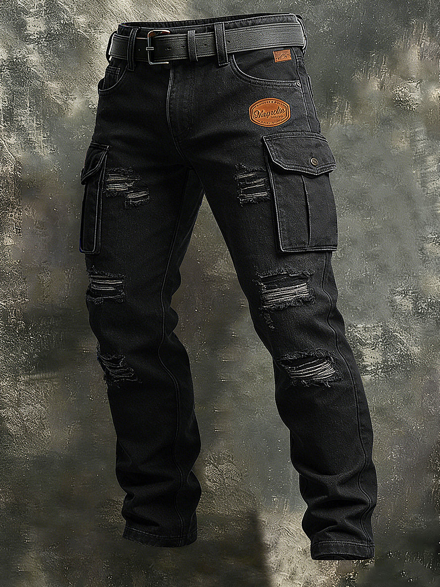 Men's Retro Business Style Print Retro Art Casual Workwear Trousers