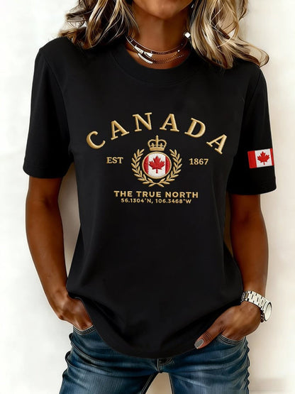 Women's Canada Print Casual T-Shirt