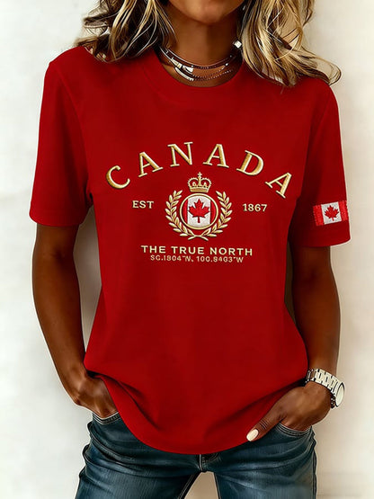 Women's Canada Print Casual T-Shirt