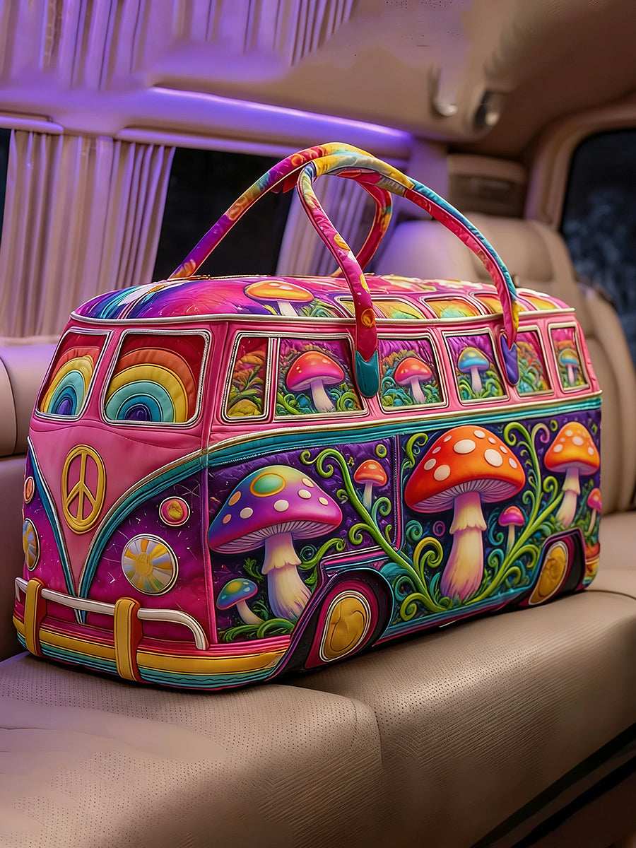 Hippie Art Vacation Style Quilted Handheld Travel Bag