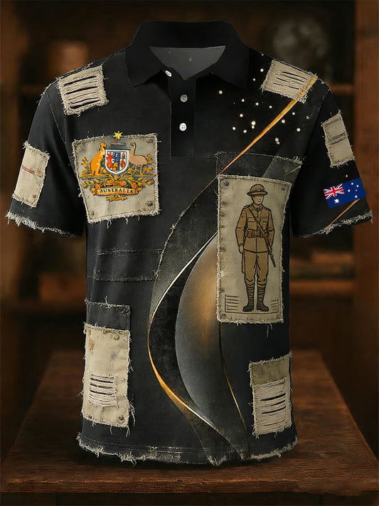 Men's Vintage Australian Holiday Smart Casual Polo Shirt