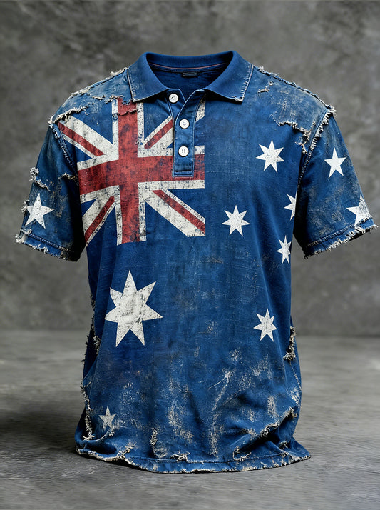 Men's Vintage Australian Holiday Smart Casual Polo Shirt