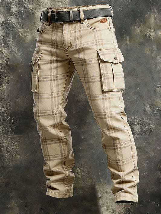 Men's Retro Vacation Business West Art Print Casual Workwear Trousers