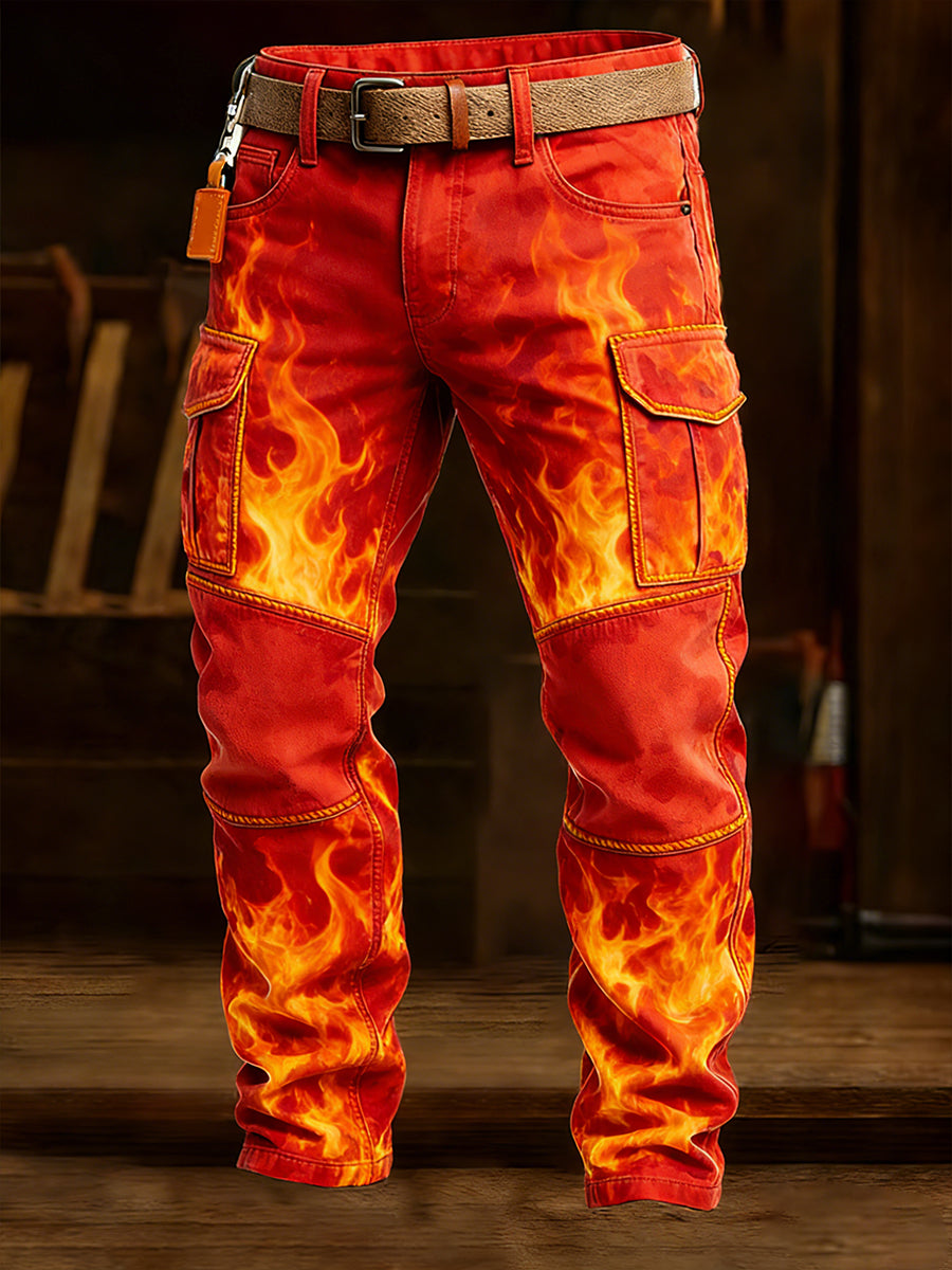 Men's Retro Business Style Casual Work Trousers