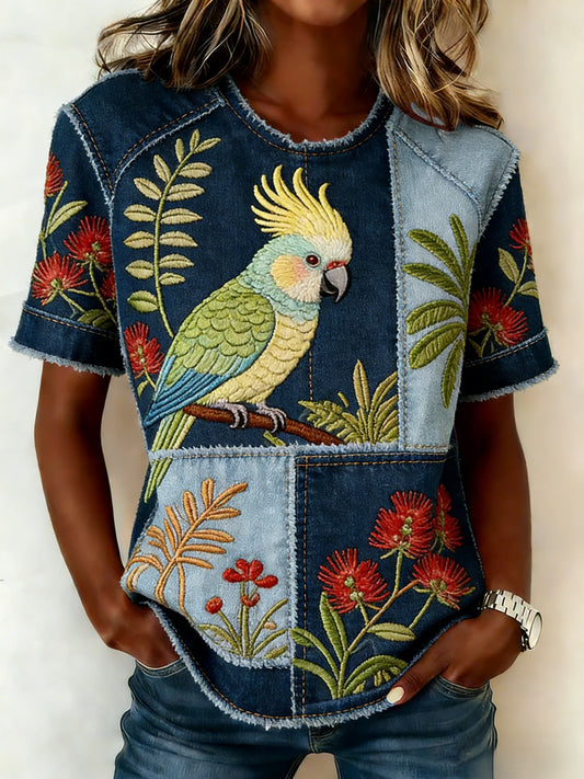 Women's Australian Cockatoo Aussie Proud Printed T-shirt