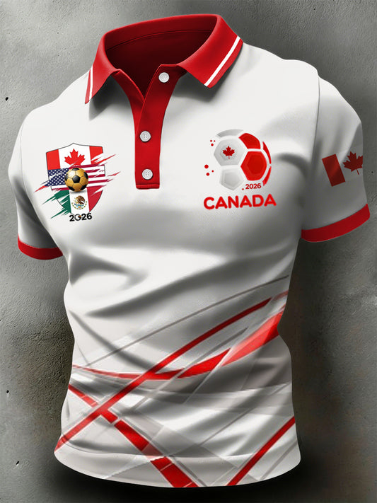 Retro Canada 2026 Soccer Championship Casual Polo Shirt