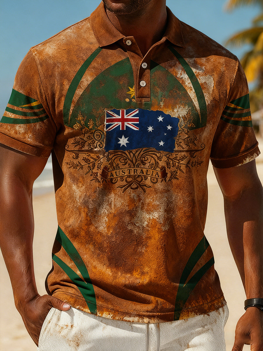 Men's Vintage Australian Holiday Smart Casual Polo Shirt