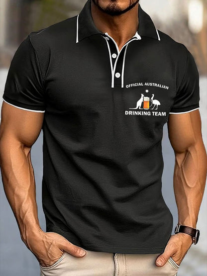 Men's Aussie Drinking Funny Printed Casual Tops