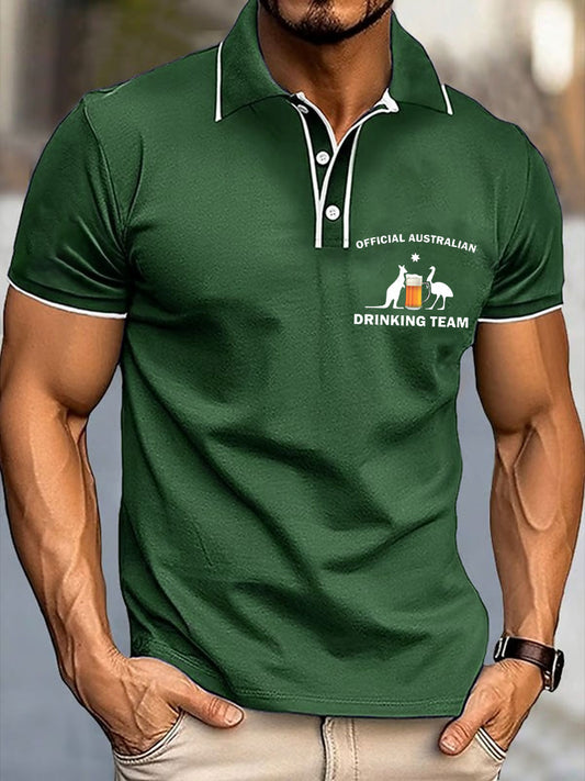 Men's Aussie Drinking Funny Printed Casual Tops