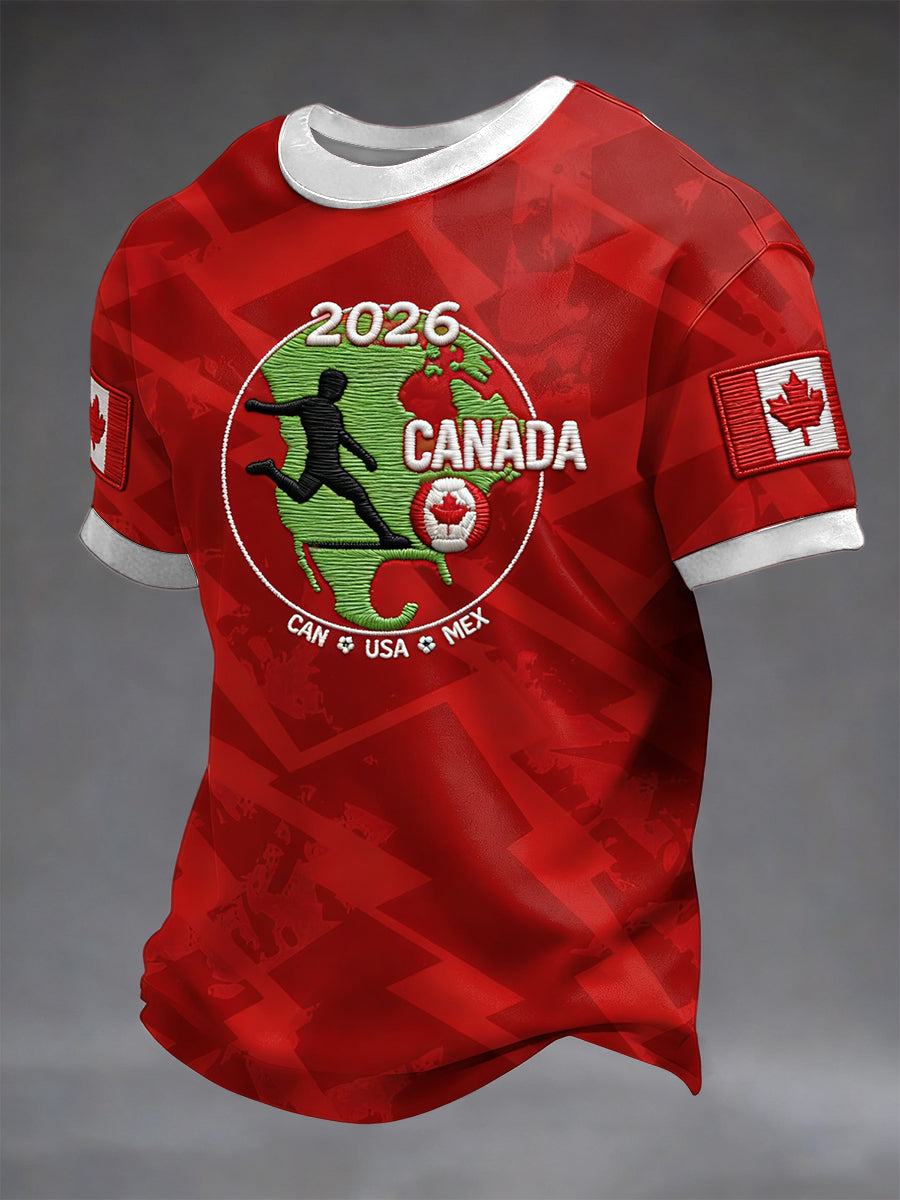 Retro Canada 2026 Soccer Championship Art Casual T-Shirt