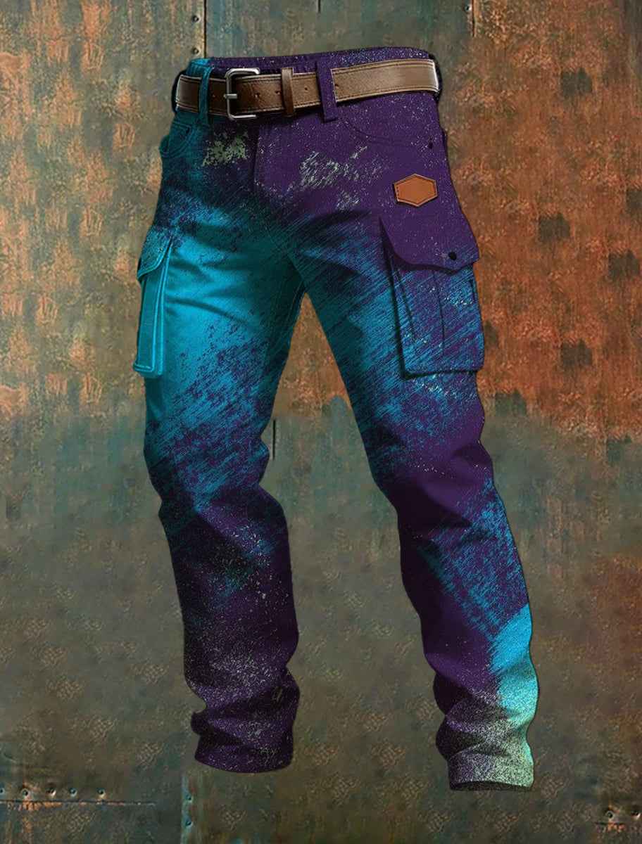 Men's Business Style Printed Trousers