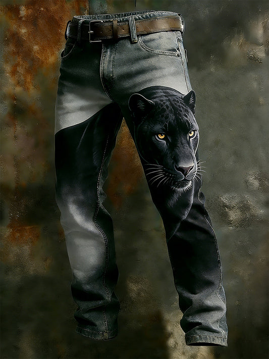 Men's Vintage Animal Print Art Business Casual Work Pants