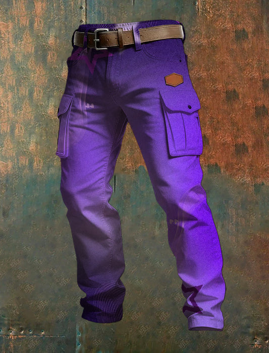 Men's Business-Style Printed Casual Trousers