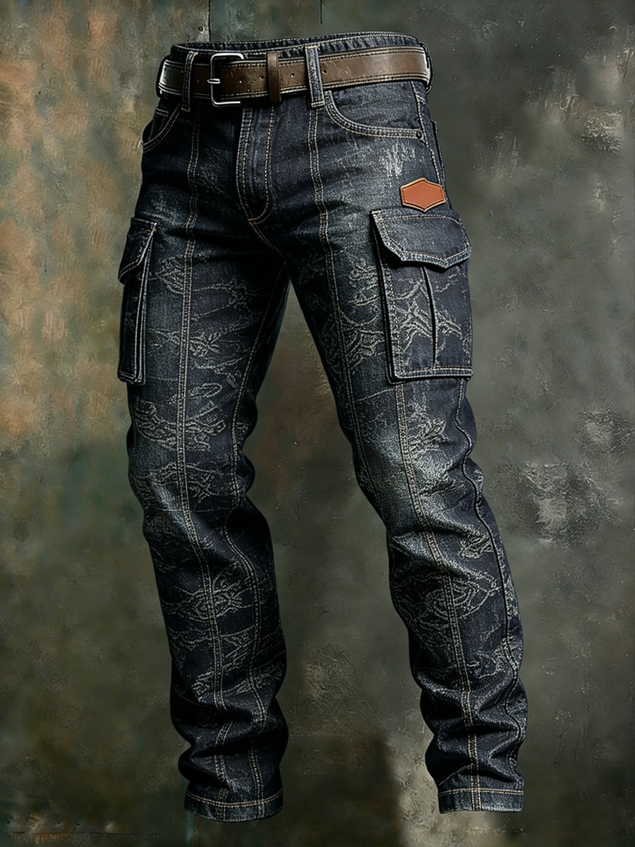 Men's Retro Business Style Casual Work Trousers