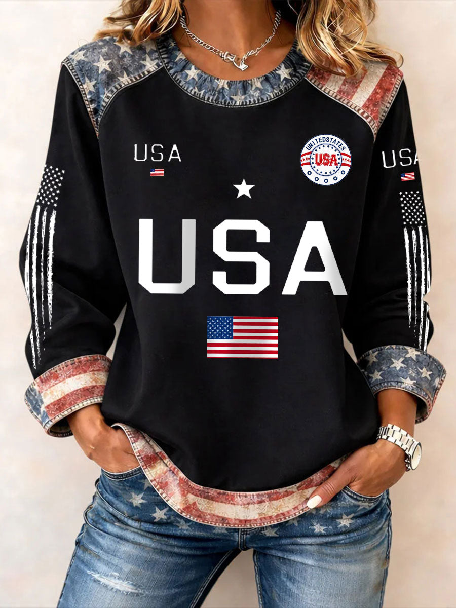 Women's USA Flag Sweatshirts