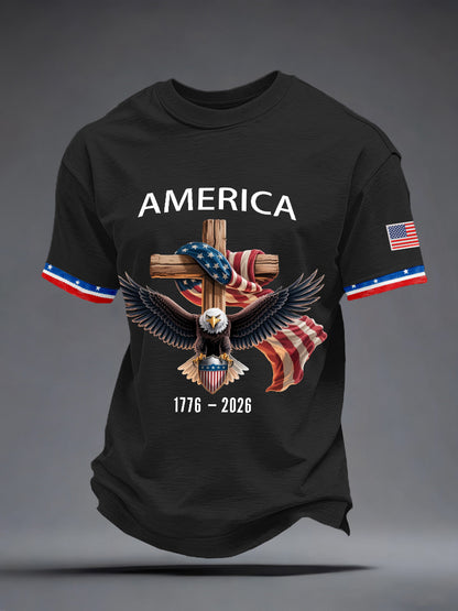 Men's America Faith Cross Print T-Shirt