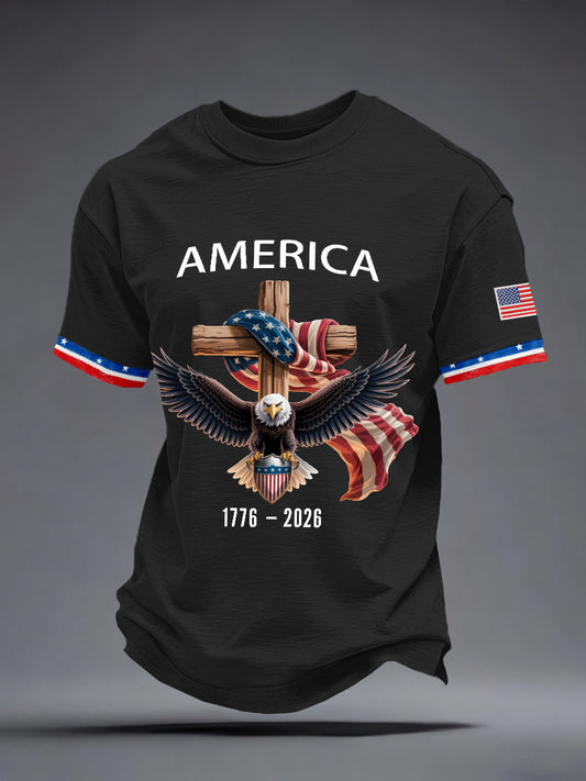 Men's America Faith Cross Print T-Shirt
