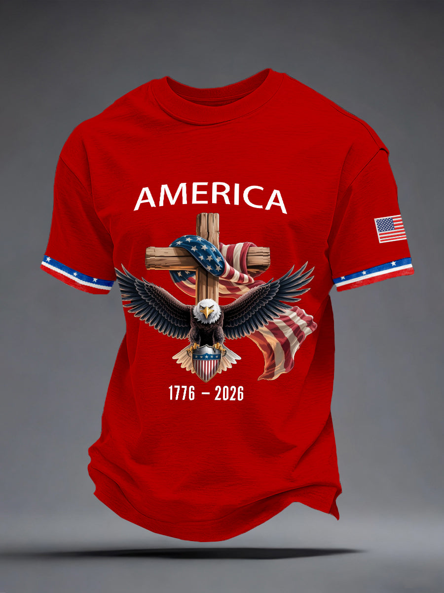 Men's America Faith Cross Print T-Shirt