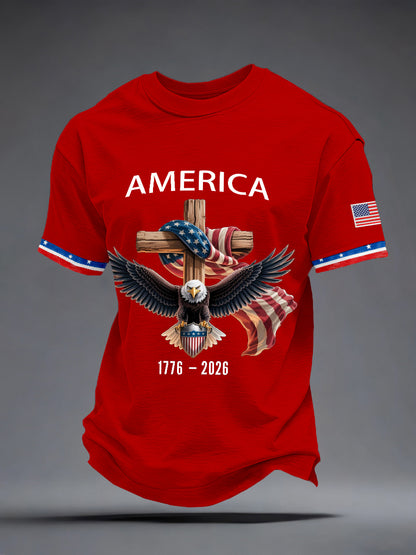 Men's America Faith Cross Print T-Shirt
