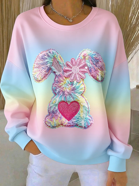 Women's Easter Bunny Printed  Casual Sweatshirt
