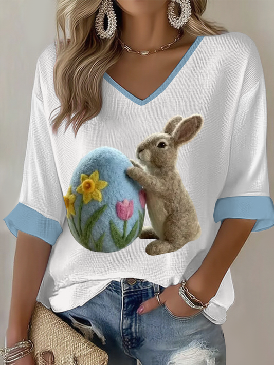 Women's Bunny Easter Waffle T-shirt