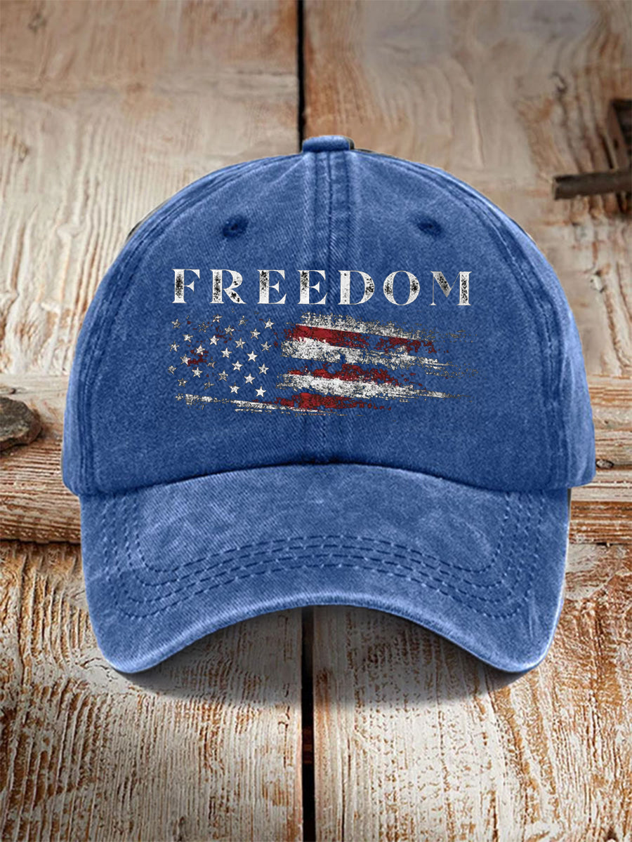 Unisex Freedom USA Flag Print Hat