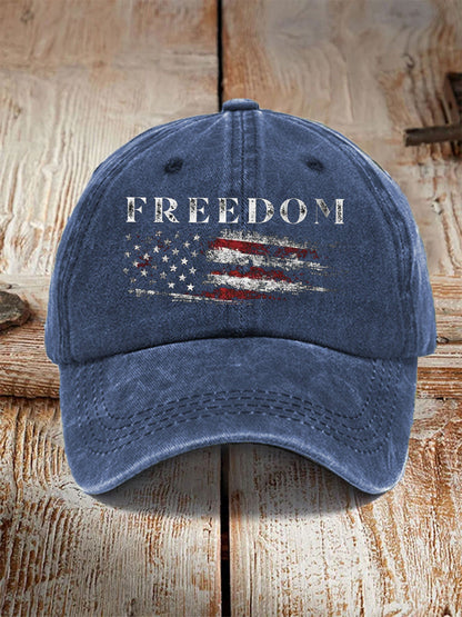 Unisex Freedom USA Flag Print Hat
