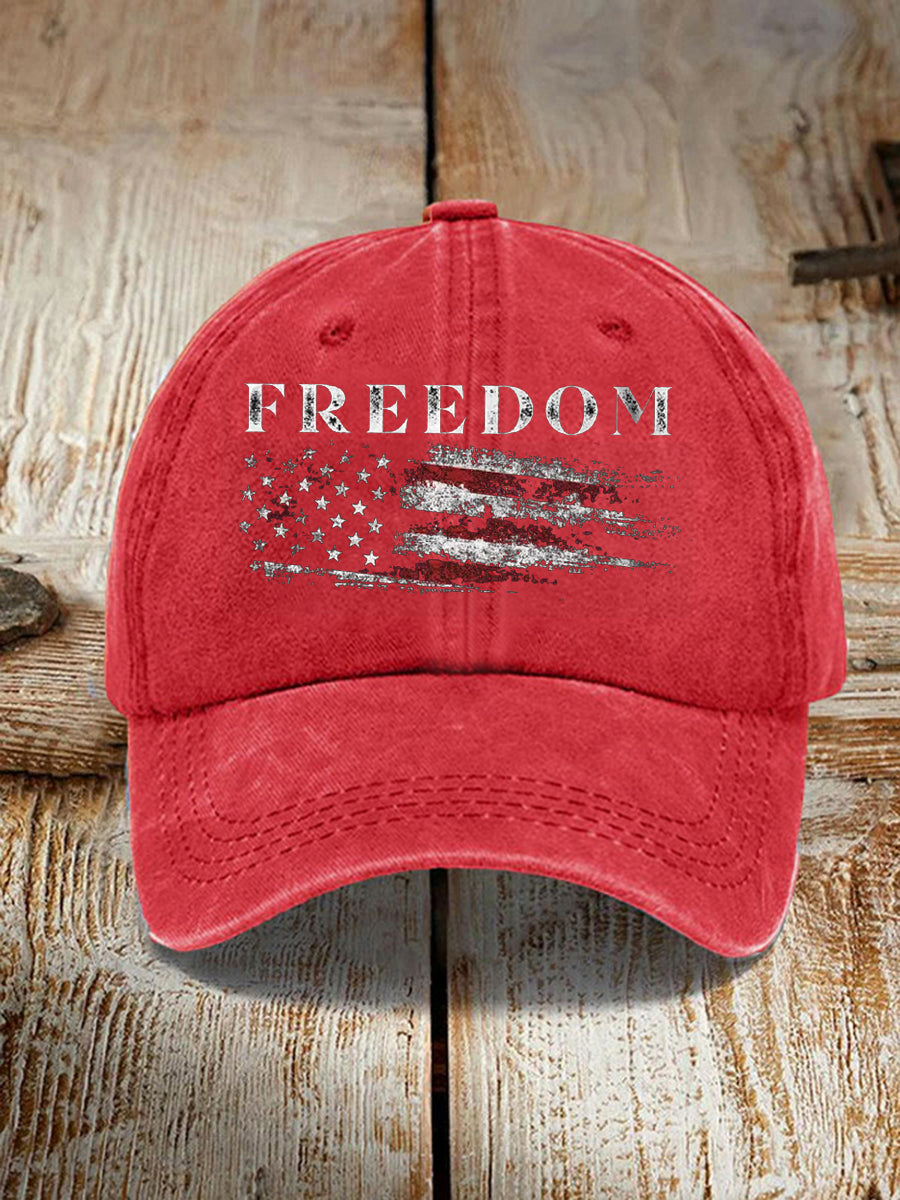 Unisex Freedom USA Flag Print Hat