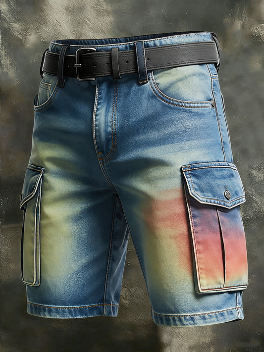 Men's Retro Vacation Business Art Print Casual Shorts