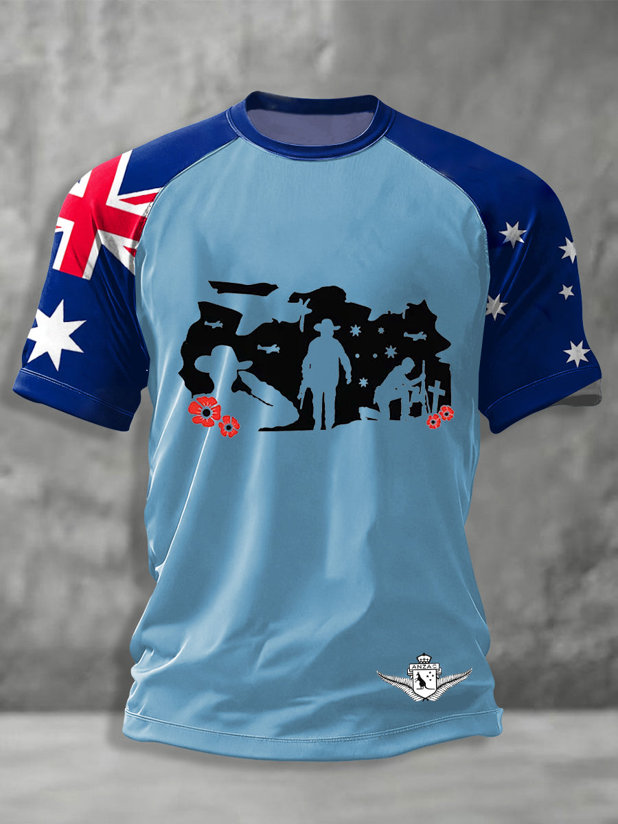 Men's Australia Anzac Day Lest We Forget Short Sleeve T-shirt