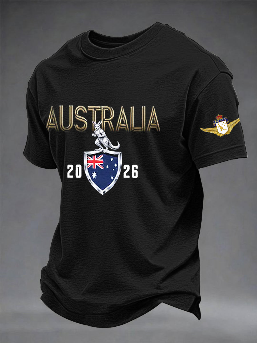 Men's Australia Anzac Day Lest We Forget Short Sleeve T-shirt