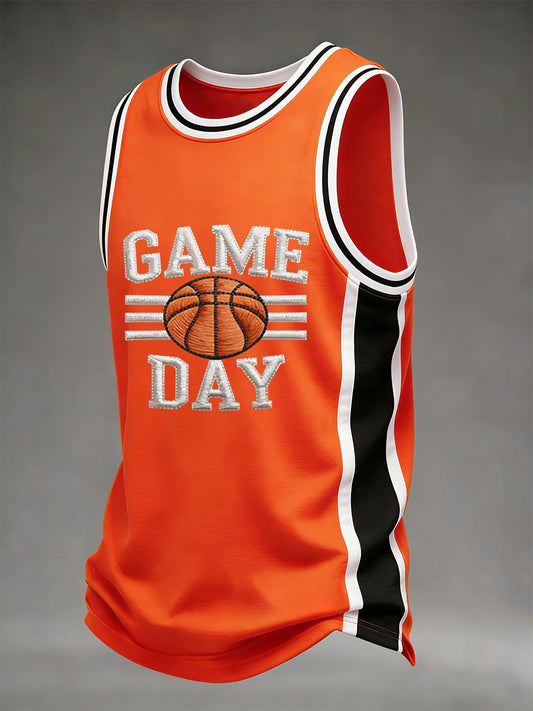 Men's Basketball Gameday Print March Madness Basketball Lovers Casual Tank Top