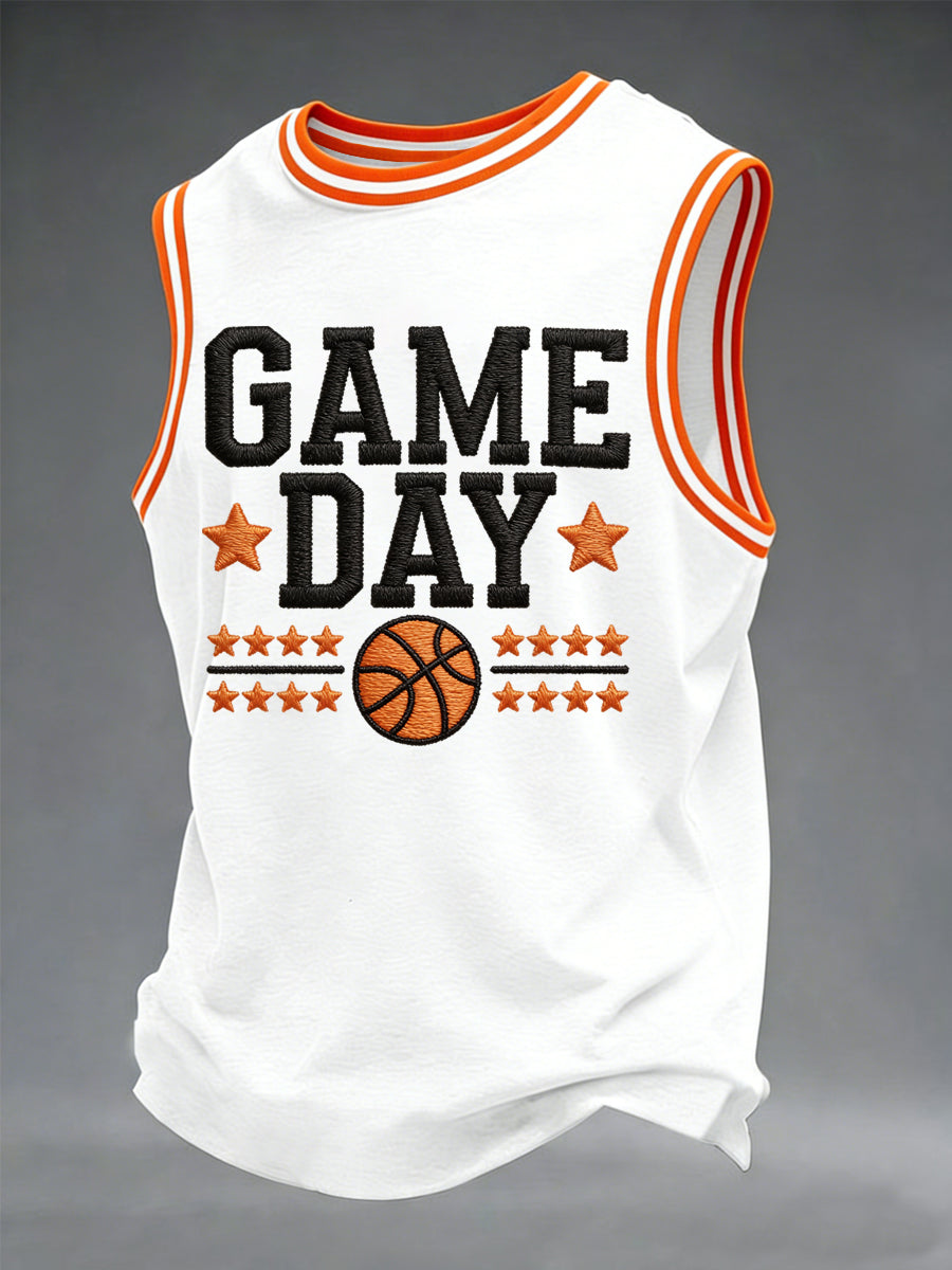 Men's Basketball Gameday Print March Madness Basketball Lovers Casual Tank Top