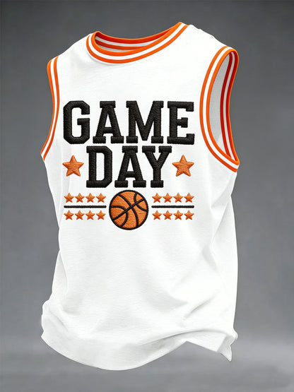 Men's Basketball Gameday Print March Madness Basketball Lovers Casual Tank Top