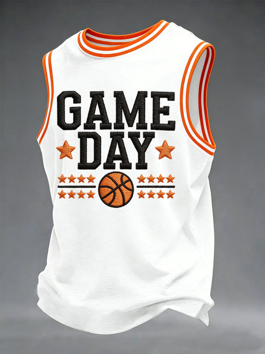 Men's Basketball Gameday Print March Madness Basketball Lovers Casual Tank Top