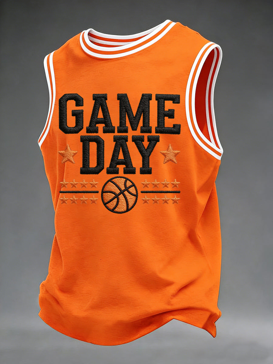 Men's Basketball Gameday Print March Madness Basketball Lovers Casual Tank Top
