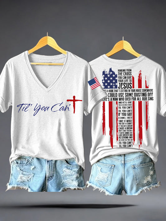 Women's 'Til You Can't Print V-Neck T-Shirt