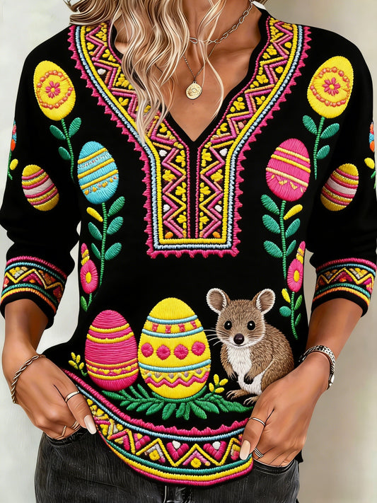 Women's Retro Australian Easter Possum Long-Sleeve Top