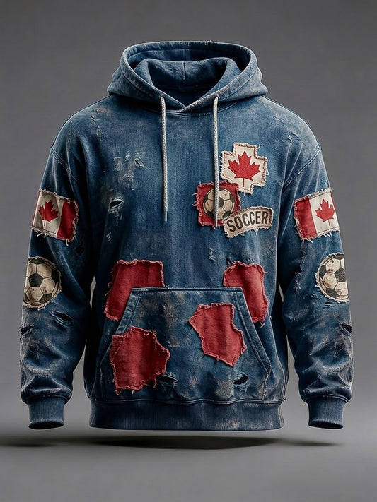 Retro Canadian Football Championship Casual Hoodie