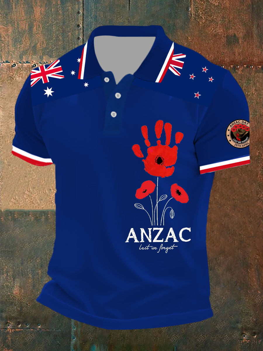 Men's Australia Anzac Day Lest We Forget Short Sleeve Top
