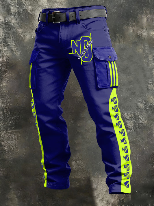 Men's Retro Vacation Business Art Print Casual Workwear Trousers