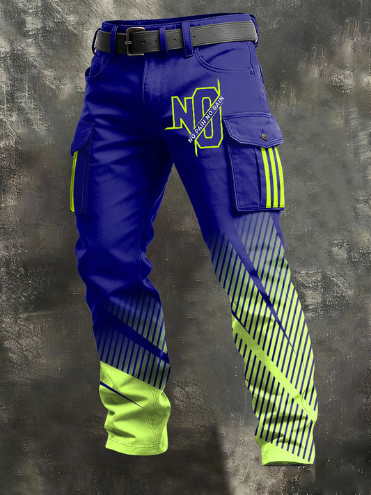 Men's Retro Vacation Business Art Print Casual Workwear Trousers