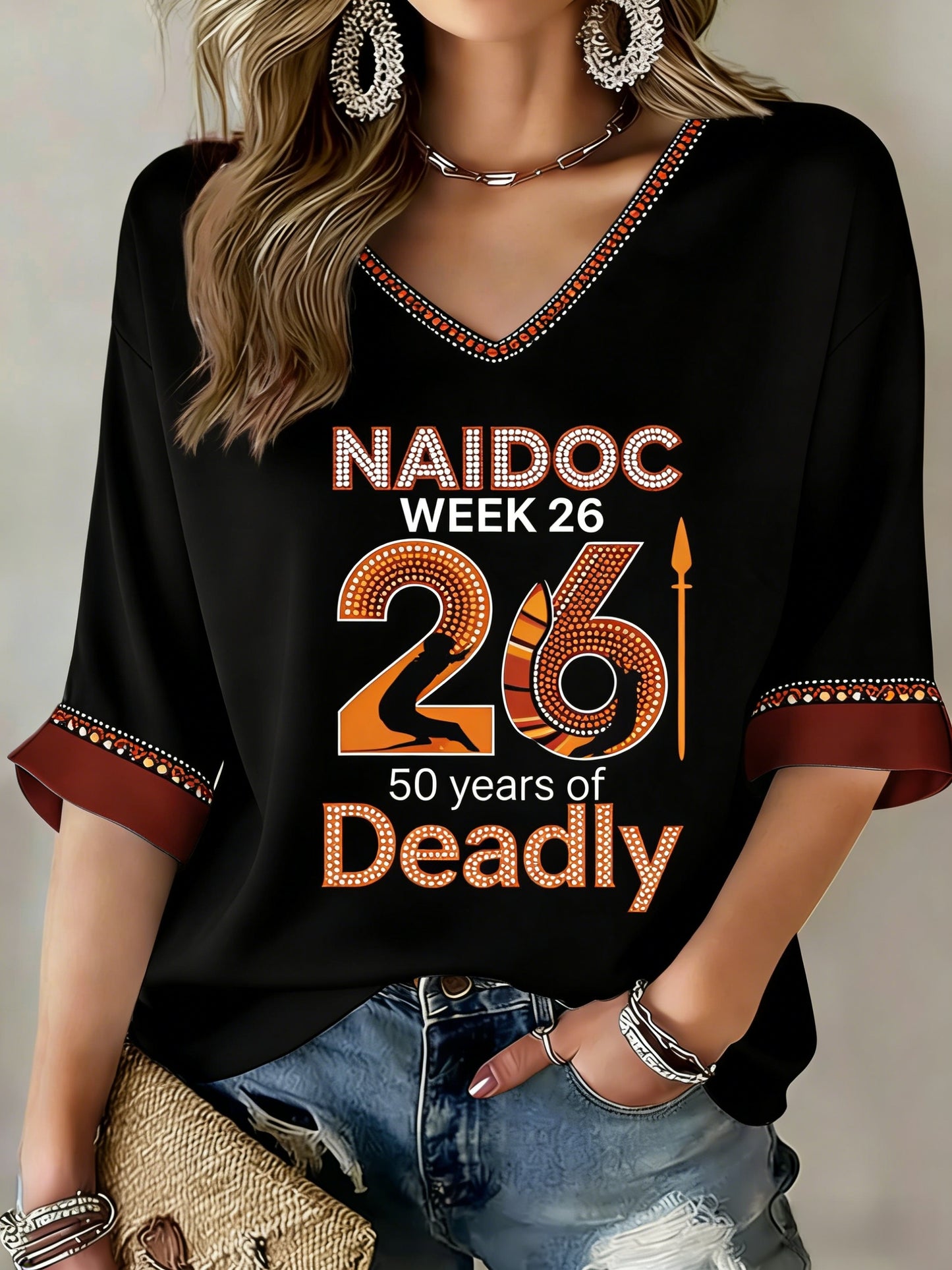Women's  AU Aboriginal Art NAIDOC Week  Printed T-Shirt