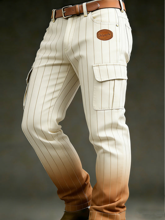 Men's Retro Vacation Business Art Print Casual Workwear Trousers
