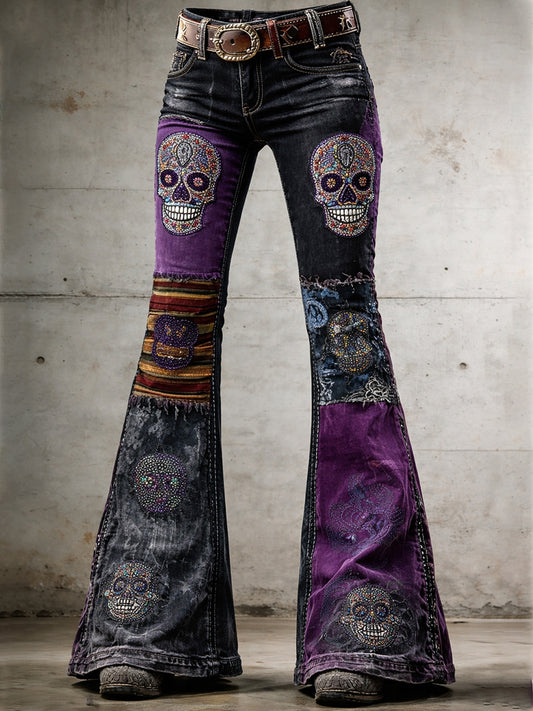 Women's Retro Art-Print Casual & Comfortable Jeans